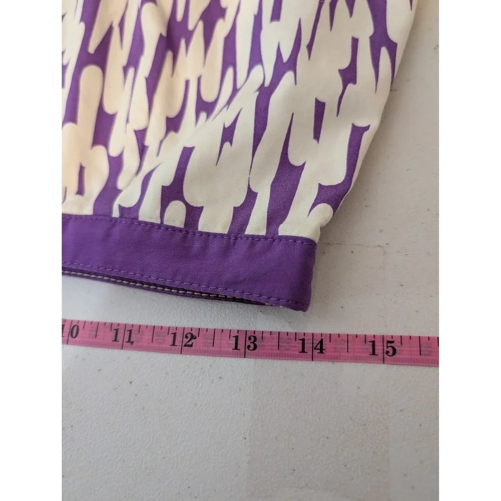 Boden Womens 4R‎ Purple White Abstract Print A-Line Skirt Side Zip Lined